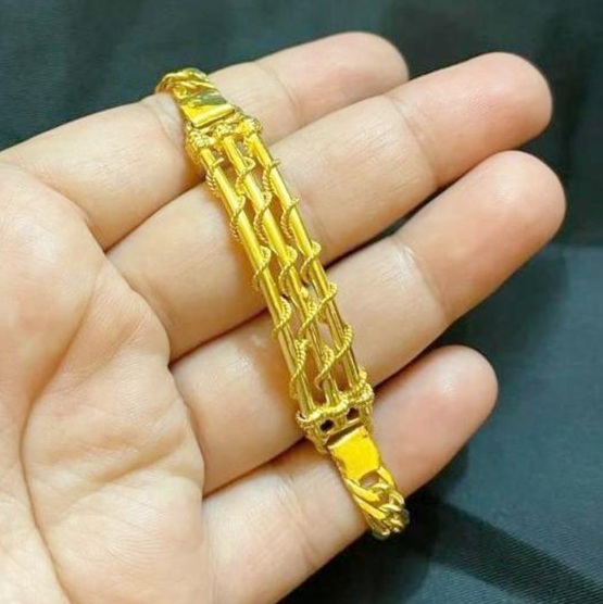 Gelang Bambu Emas Lilit