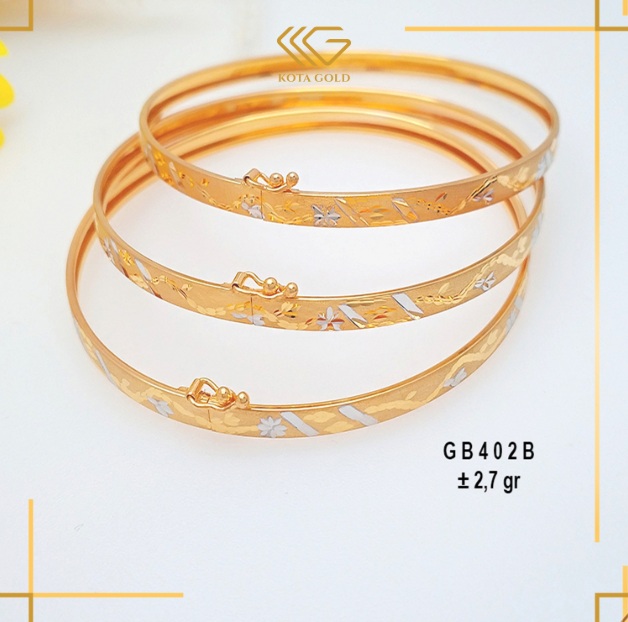 Gelang Emas Keroncong Dua Warna