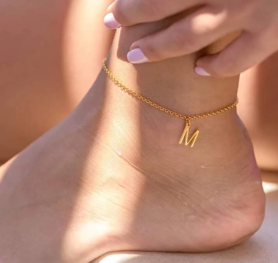 Gelang Kaki Emas Inisial